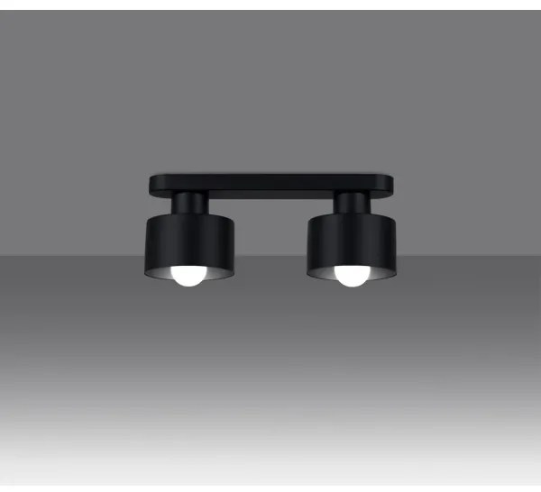 Sollux SL.1130 - Lampada da soffitto SAVAR 2xE27/60W/230V nero