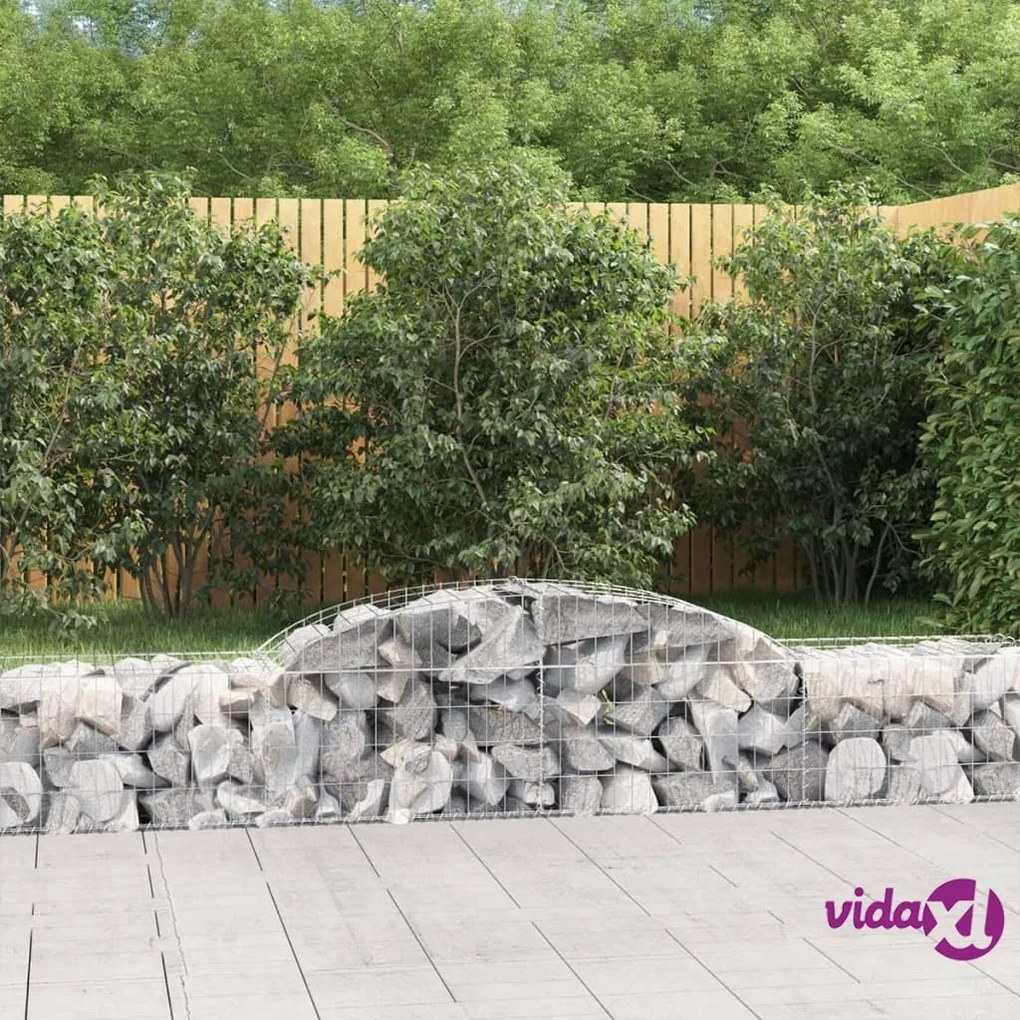 vidaXL Cesti Gabbioni ad Arco 13 pz 300x50x40/60 cm Ferro Zincato