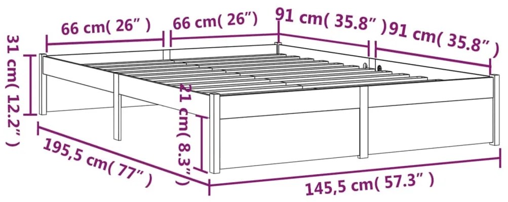 Giroletto Nero in Legno Massello 140x190 cm