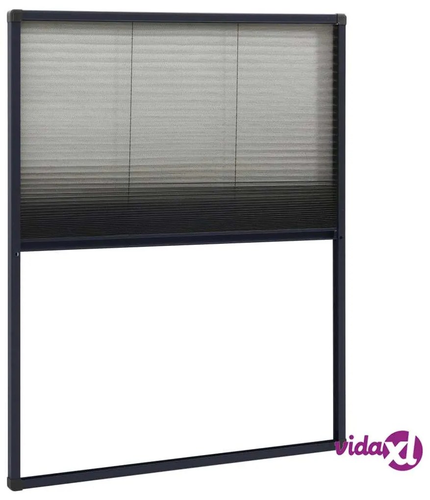 vidaXL Zanzariera Plissettata Finestre Alluminio Antracite 60x80 cm