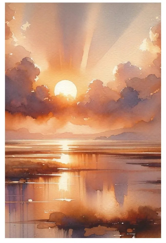 Quadro su tela – Raggi di sole tra le nuvole