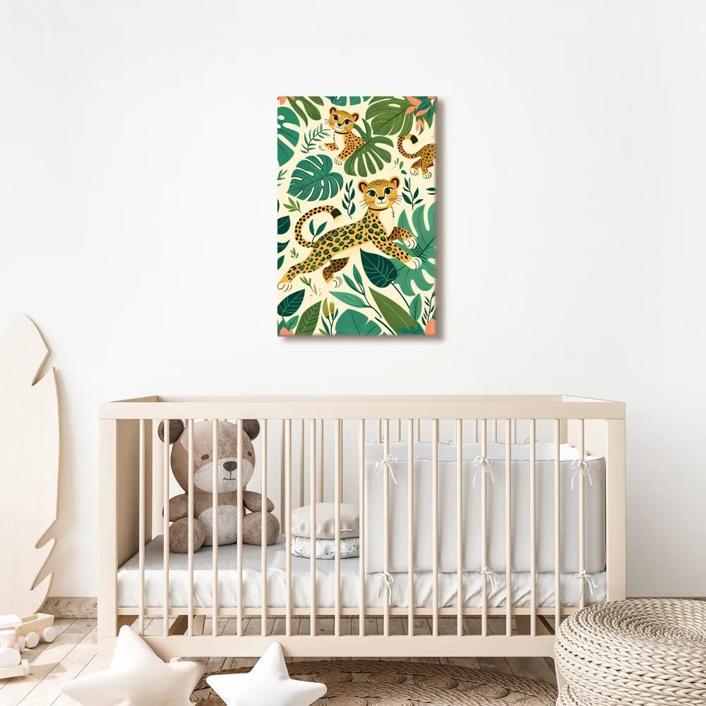 Quadro su tela – Famiglia di ghepardi nella foresta