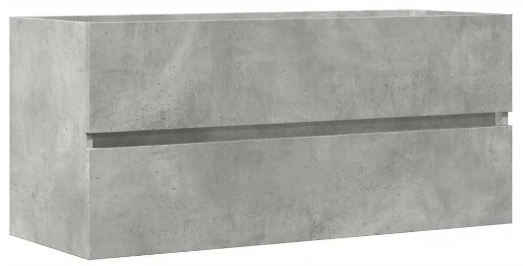 Mobile lavabo grigio cemento 100x38,5x45cm in legno multistrato