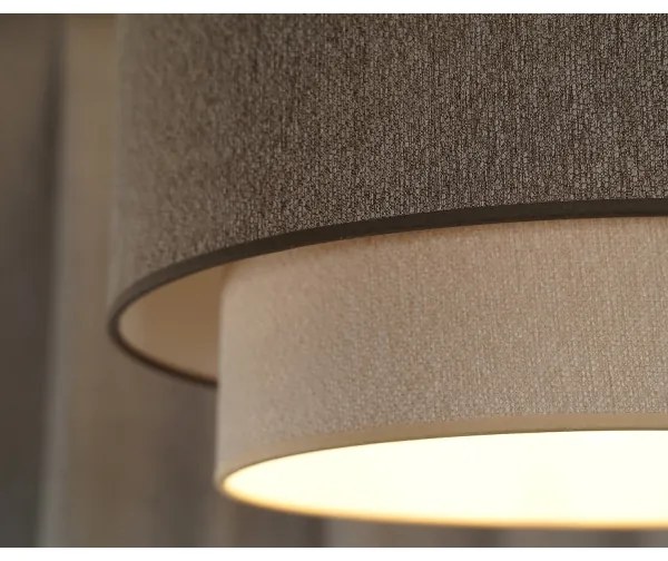 Duolla-Lampadario a plafone BOHO ECO RECYCLING 1xE27/15W/230V diametro 45 cm marrone/color crema