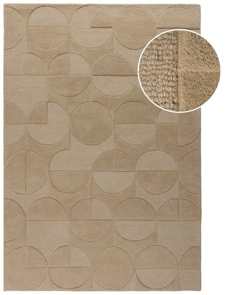 Tappeto di colore naturale in lana tessuto a mano 240x340 cm Gigi – Flair Rugs