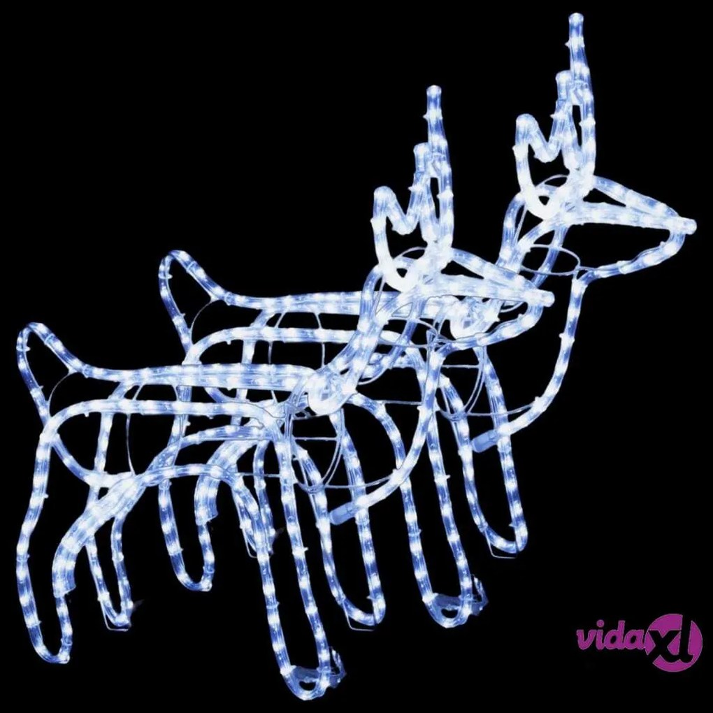 vidaXL Figure Natalizie Renne 2 pz Bianco Freddo 60x30x60 cm