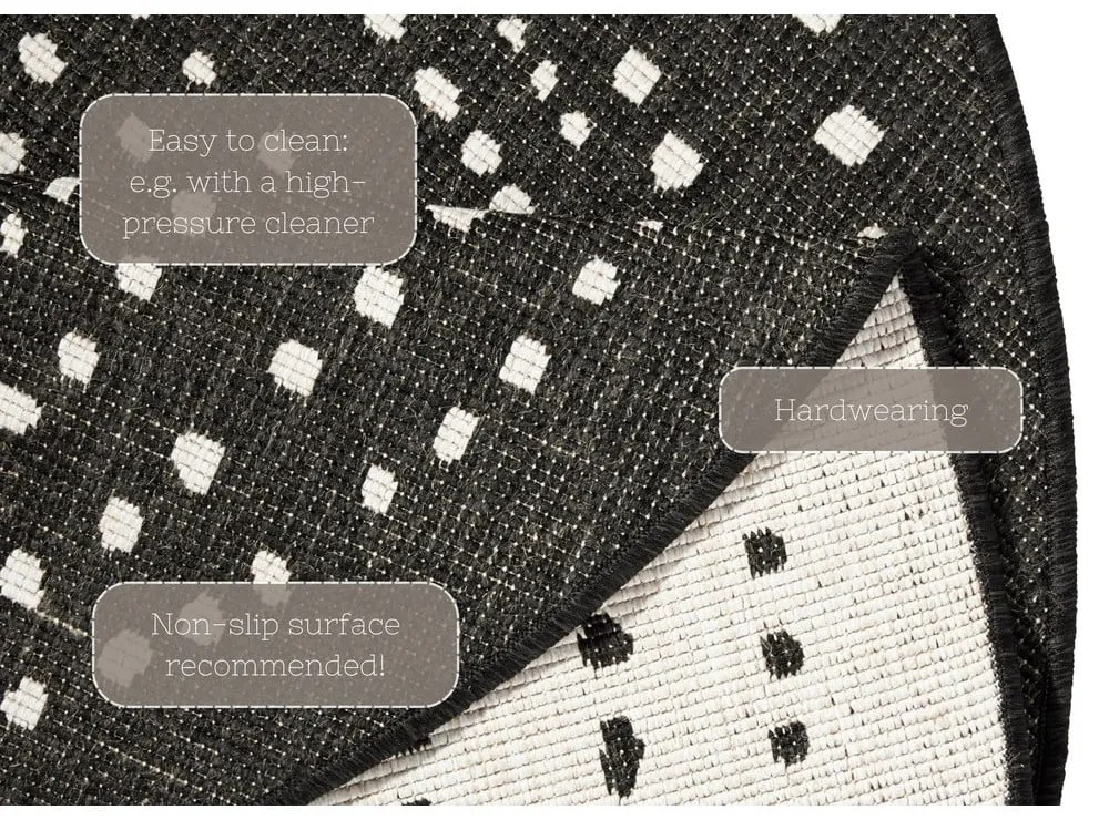 Tappeto nero per esterni , ø 140 cm Bali - NORTHRUGS
