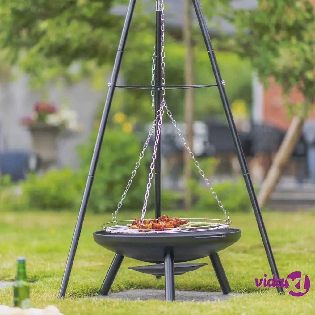 RedFire Griglia da Giardino con Treppiede e Braciere 50 cm Nera