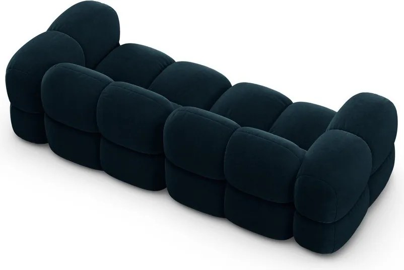 Divano blu scuro con rivestimento in velluto 250 cm Loretto – Cosmopolitan Design