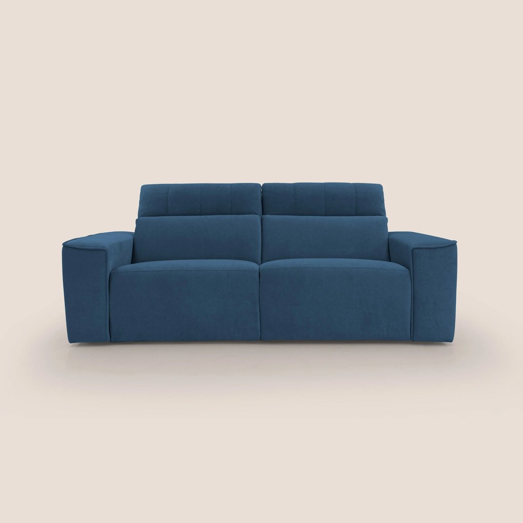 Clark Divano modulare con opzione relax elettrico in tessuto smacchiabile impermeabile T17 blu