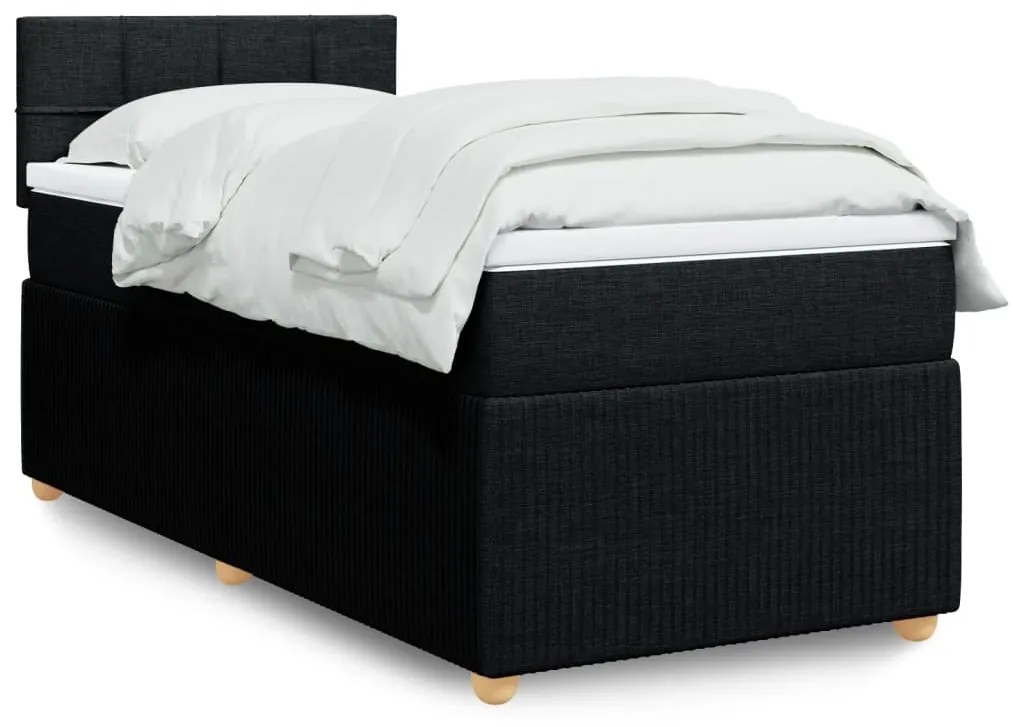 Giroletto A Molle Con Materasso Nero 90x190 Cm İn Tessuto /