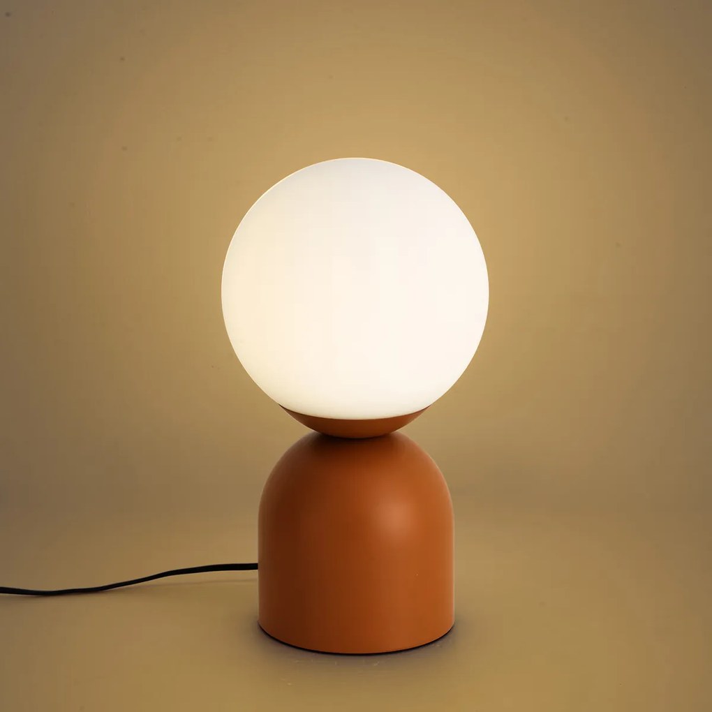 Lampada da tavolo Hotel Chic arancione con vetro opale - Pallon Trend