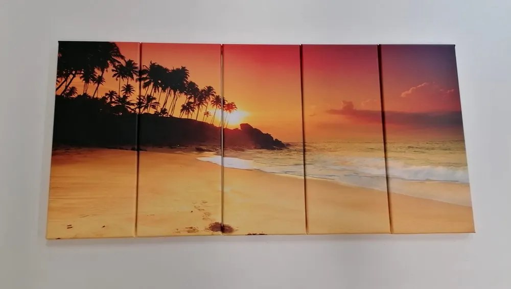 Quadri 5 pezzi – Tramonto in Sri Lanka