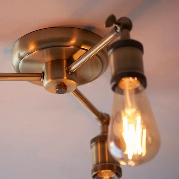 Endon 97243 - Faretto HAL 3xE27/10W/230V ottone