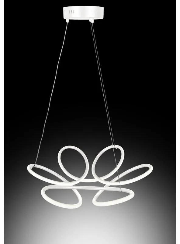 Lampadario LED moderno Fiore bianco Ø58cm 3650 lumen, NOVECENTO