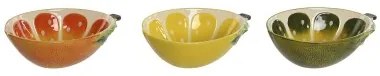 Ciotola per Aperitivi Home ESPRIT Giallo Verde Gres Limone 23,5 x 17 x 7,5 cm (3 Unità)