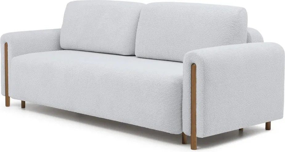 Divano grigio allungabile/con contenitore e rivestimento in bouclé 244 cm Arcadova – ELTAP