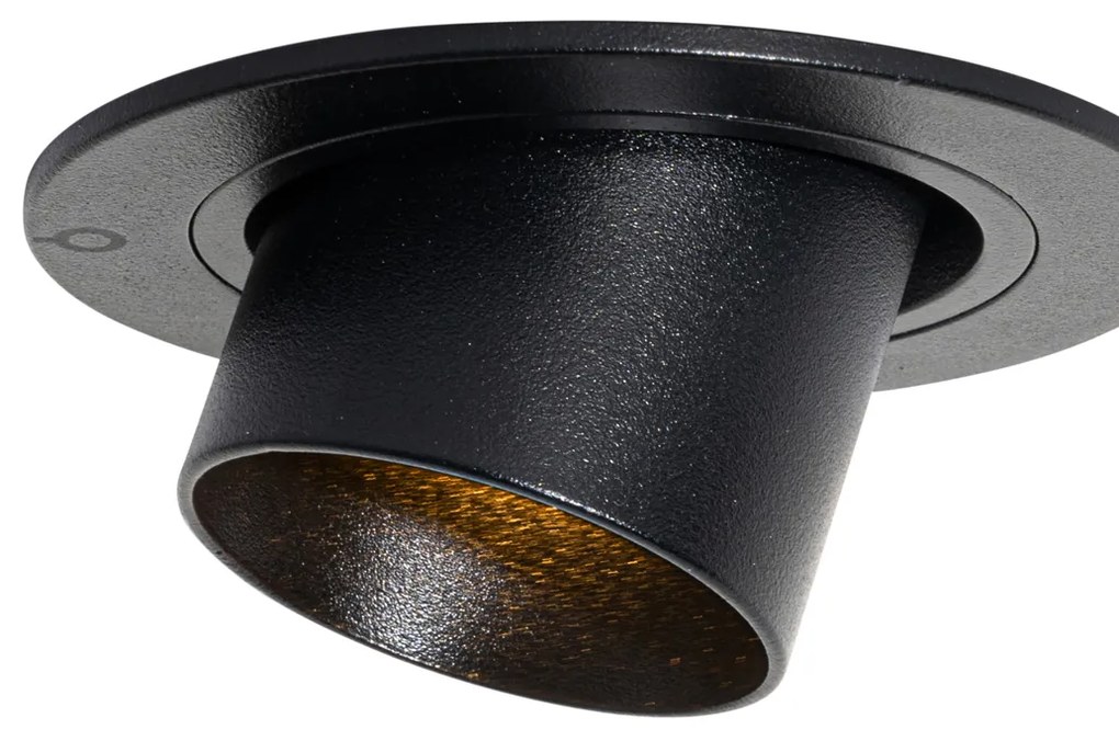 Set di 6 faretti da incasso neri GU10 35mm rotondi inclinabili - Installa