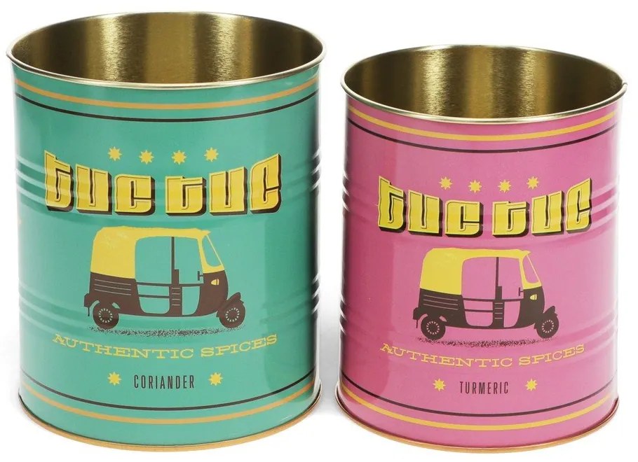 Scatole in set decorative in stagno 2 pz ø 11x13 cm Tuc-tuc – Rex London