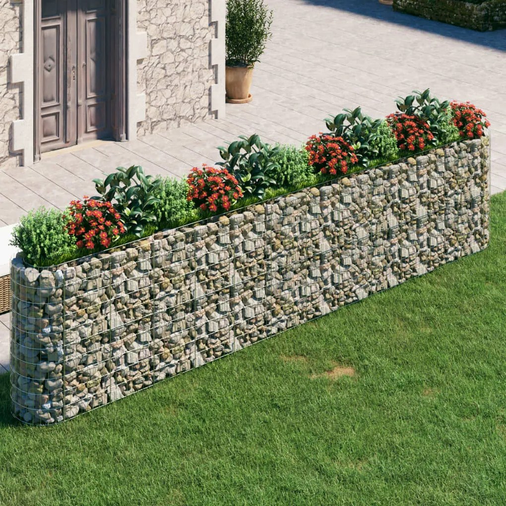Gabbione Con Letto Rialzato İn Acciaio Zincato 470x50x100 Cm /