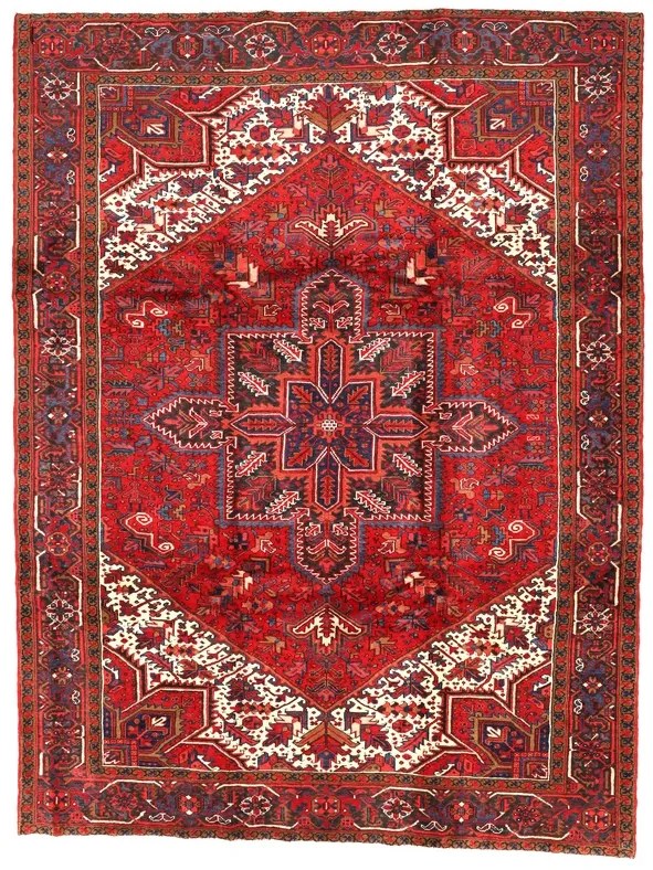 Heriz Tappeto persiano 340x250 Rosso (Iran) Annodato A Mano