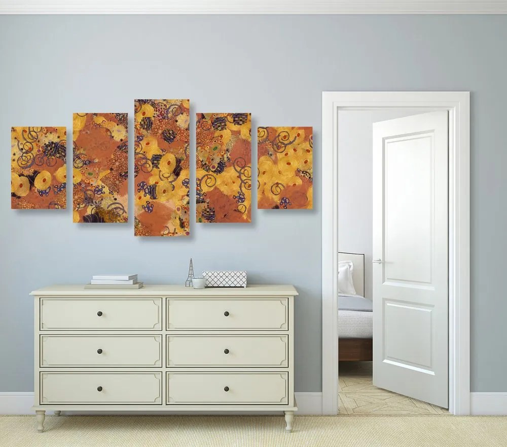Quadri 5 pezzi – Astrazione ispirata a G. Klimt