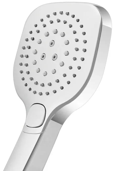 Doccino arrotondato 26 cm con tre tipi di getto cromo in ABS Hidra