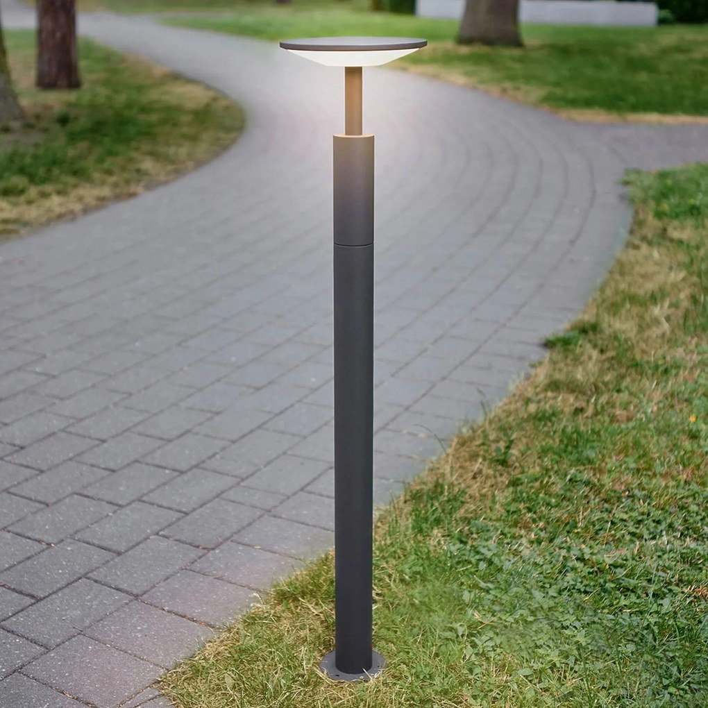 Lampioncino da giardino Fenia Lucande, Nero, Alluminio, Moderno, Lampada LED da esterni