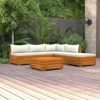 Set Divani da Giardino 6 pz con Cuscini in Massello di Acacia 3087300