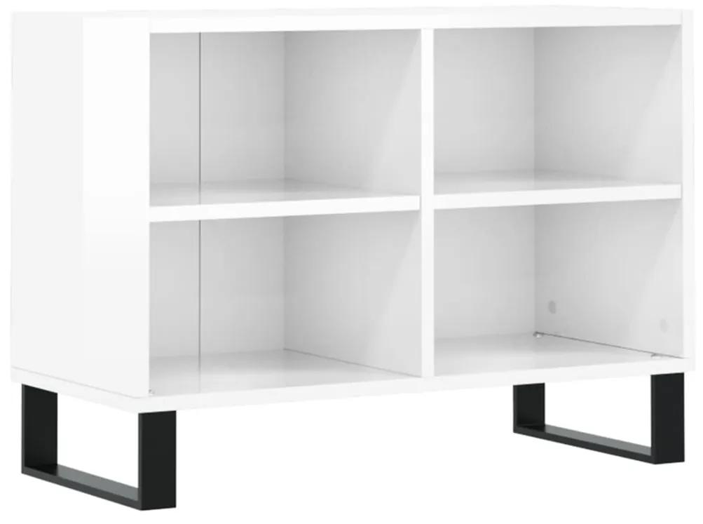 Mobile porta tv bianco lucido 69,5x30x50cm in legno multistrato