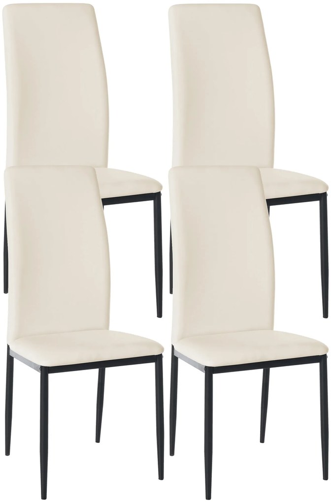 Set Di 4 Sedie Da Pranzo Savino: Eleganza E Comfort Senza Tempo / Creme / Kunstleder