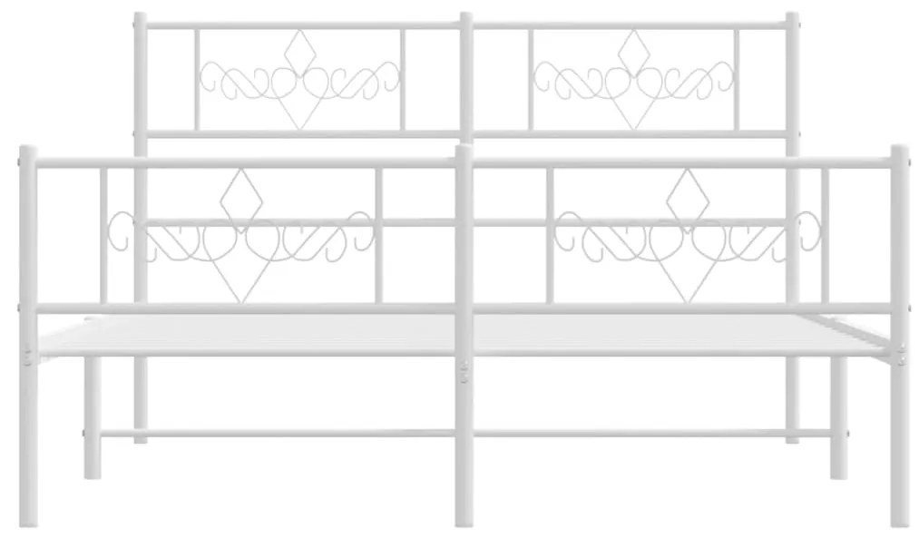 Giroletto con Testiera e Pediera Metallo Bianco 140x200 cm