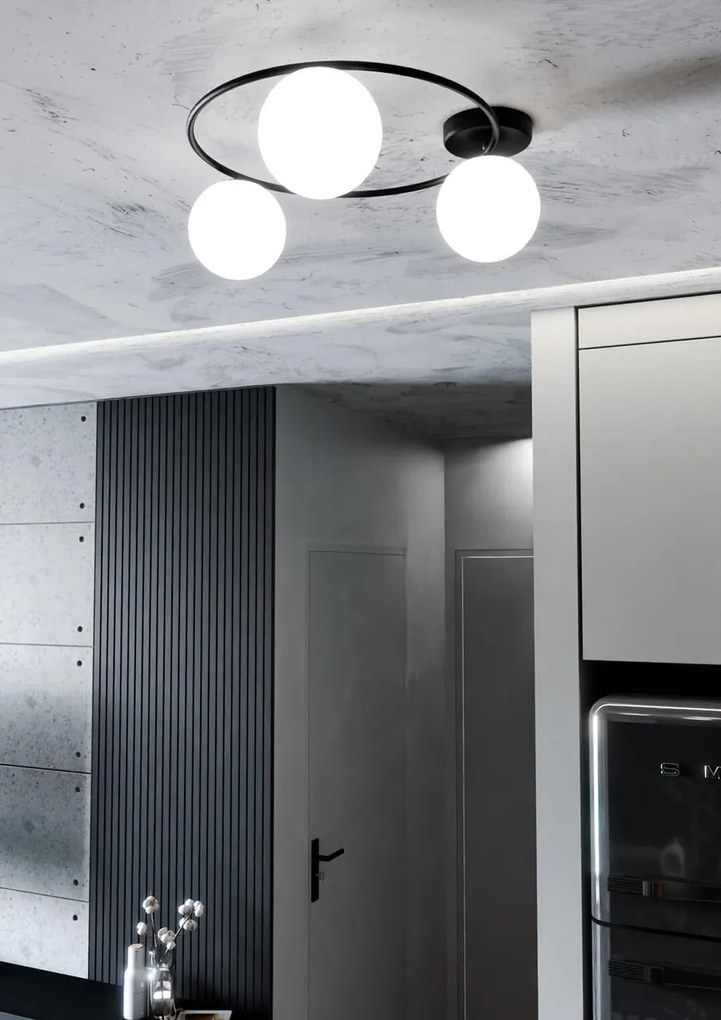 Lampada da soffitto in acciaio SOPRA 3 da interno 3xE14