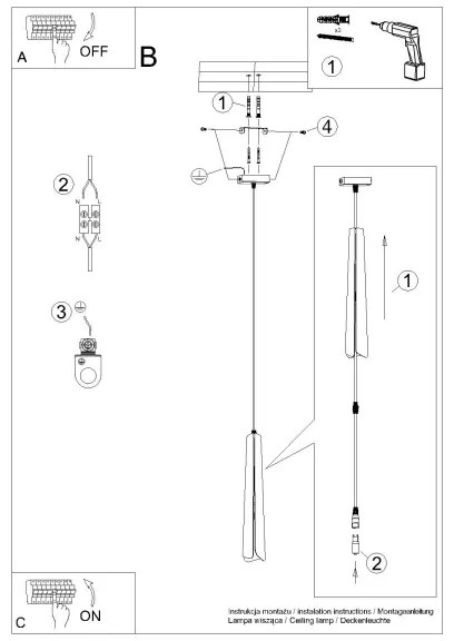Sollux SL.1400 - Lampadario a sospensione con filo PRYSM 1xG9/8W/230V nero