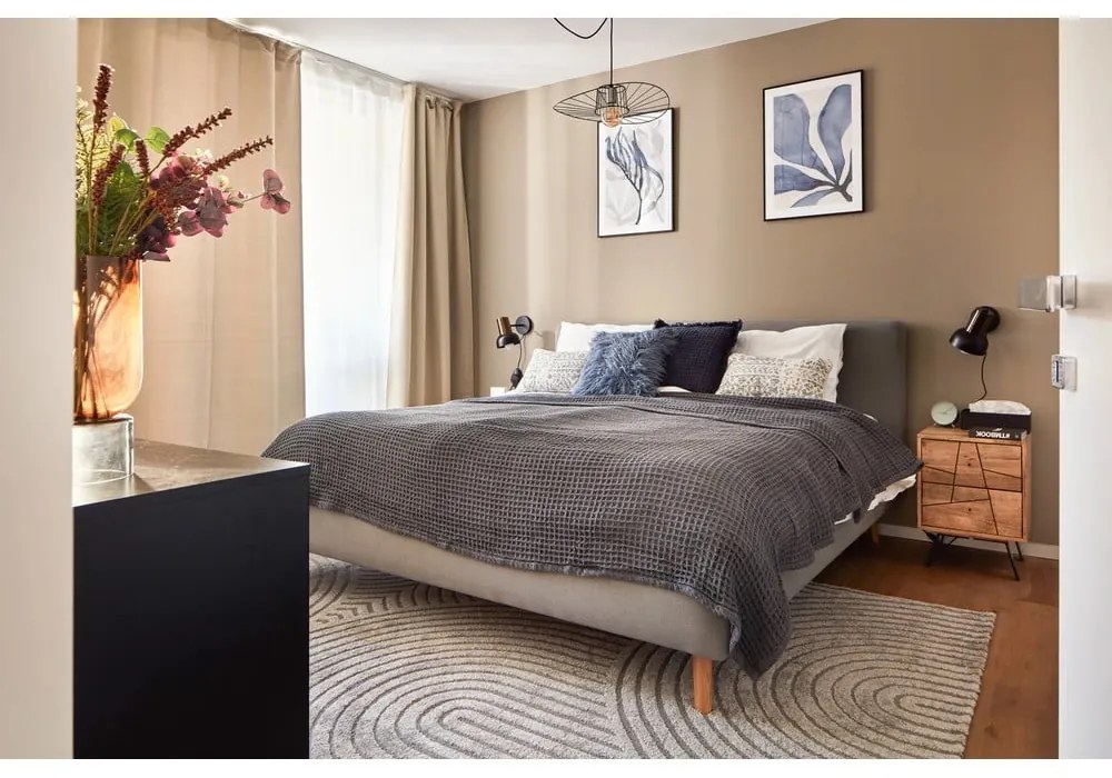 Letto matrimoniale imbottito grigio rete non inclusa 180x200 cm Mattis – Meise Möbel