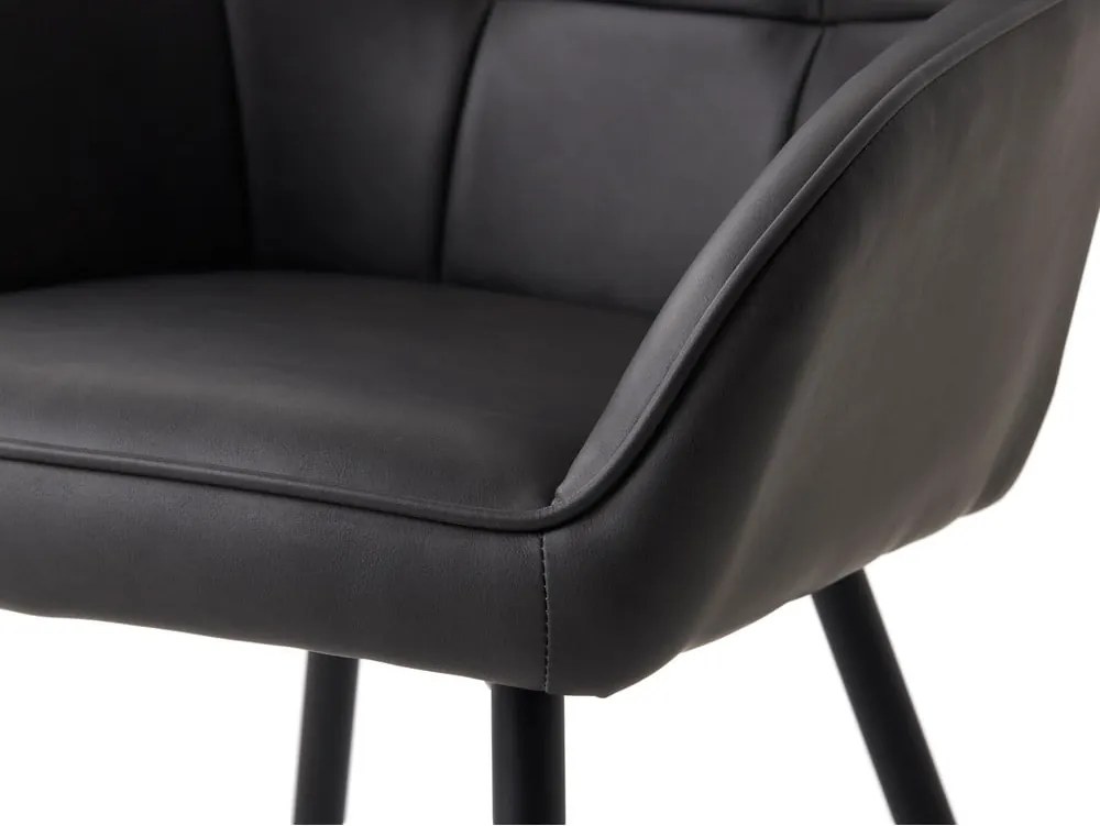 Set di sedie da pranzo grigio scuro in imbottito con braccioli 2 pz Nolan Square – Unique Furniture