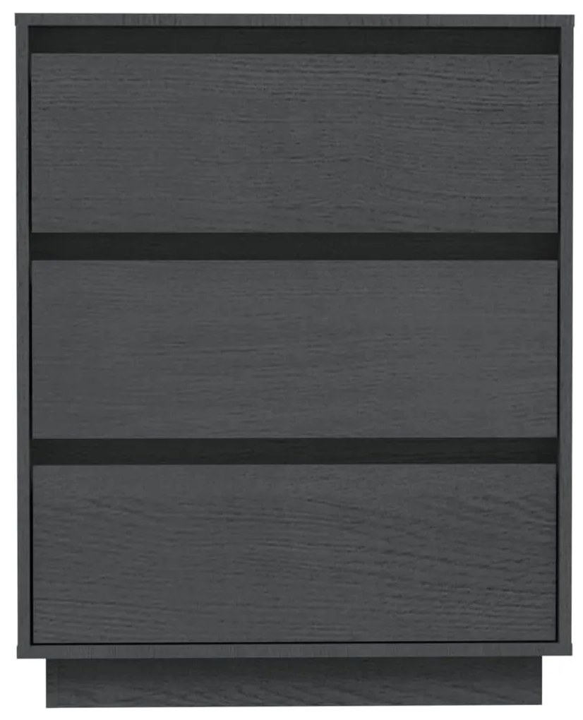 Credenza grigia 60x34x75 cm in legno massello di pino