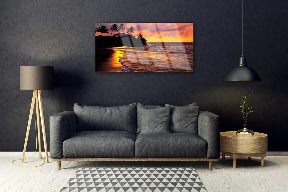 Quadro acrilico Paesaggio marino 100x50 cm