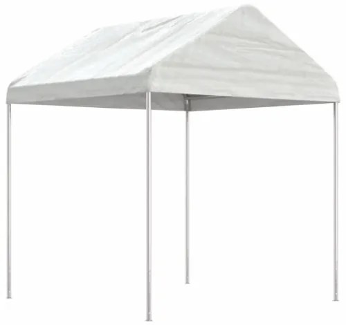 Gazebo con Tetto Bianco 11,15x2,28x2,69 m in Polietilene