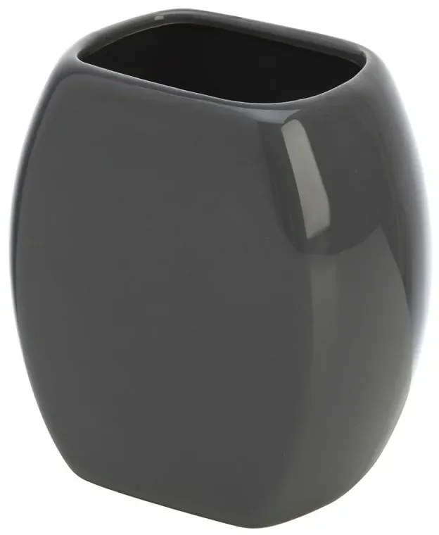 Porta spazzolini bagno grigio dappoggio in ceramica