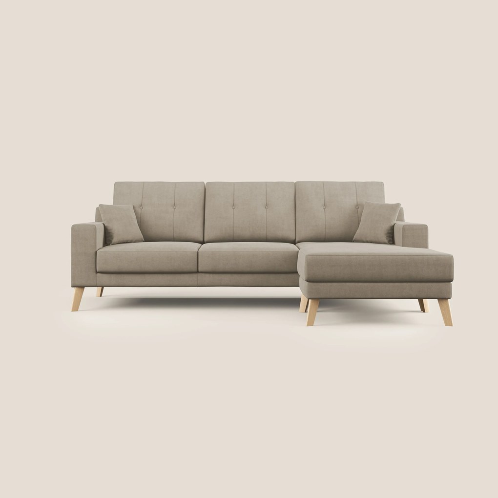 Danish divano angolare REVERSIBILE in tessuto morbido impermeabile T02 beige