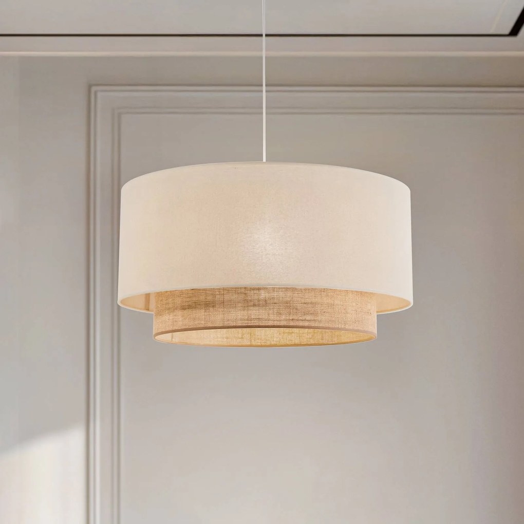 Duolla Lampada a sospensione Boho, Ø 60 cm 1 luce ecru/juta marrone