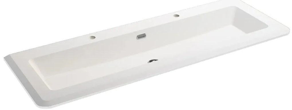 Lavabo a incasso rettangolare Bohemia H 2 cm in resina bianco