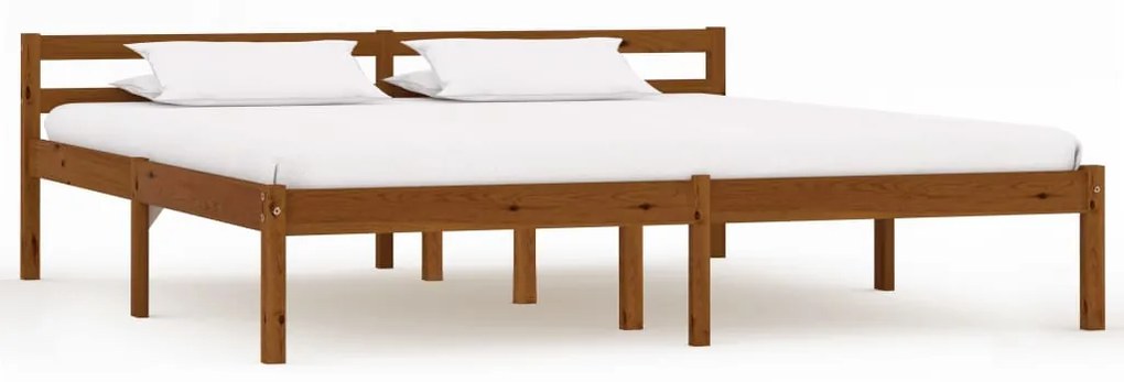 Giroletto Senza Materasso Ambrato 180x200 Cm İn Legno Di Pino /