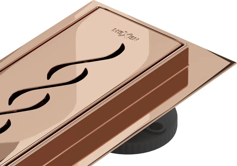 Mexen Flat 360° M18 scarico lineare rotante 100 cm, oro rosa - 1623100-40