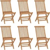 Sedie da Giardino Pieghevoli 6 pz in Legno Massello di Teak cod mxl 10344