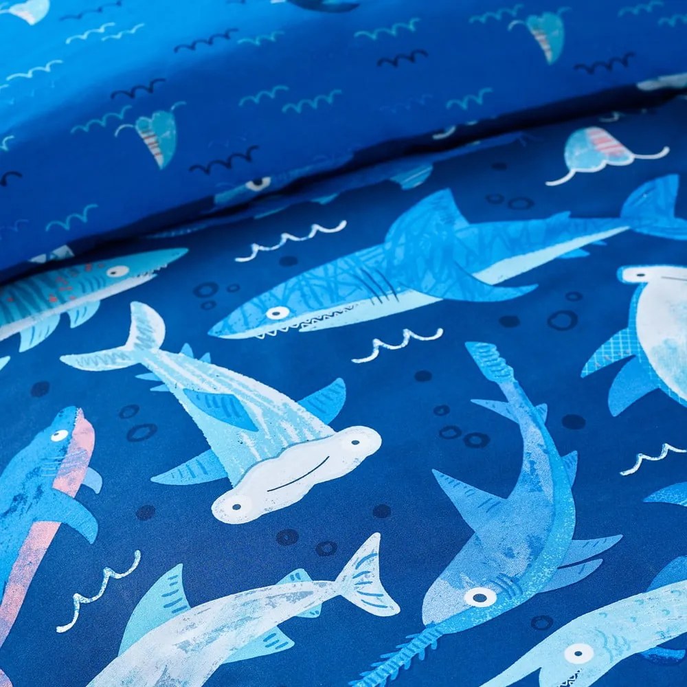 Biancheria da letto per bambini blu per culla 120x150 cm Jawsome Shark – Catherine Lansfield
