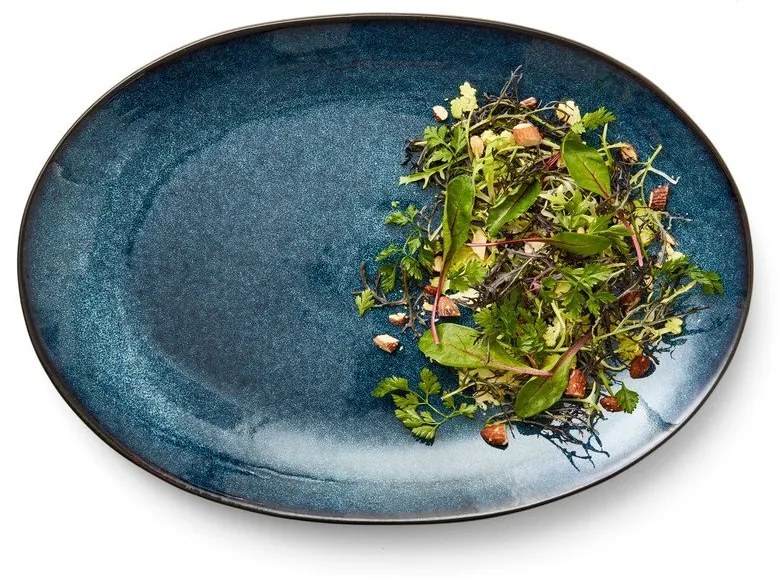 Piatto nero/blu in gres Gastro Dark Blue/Black – Bitz