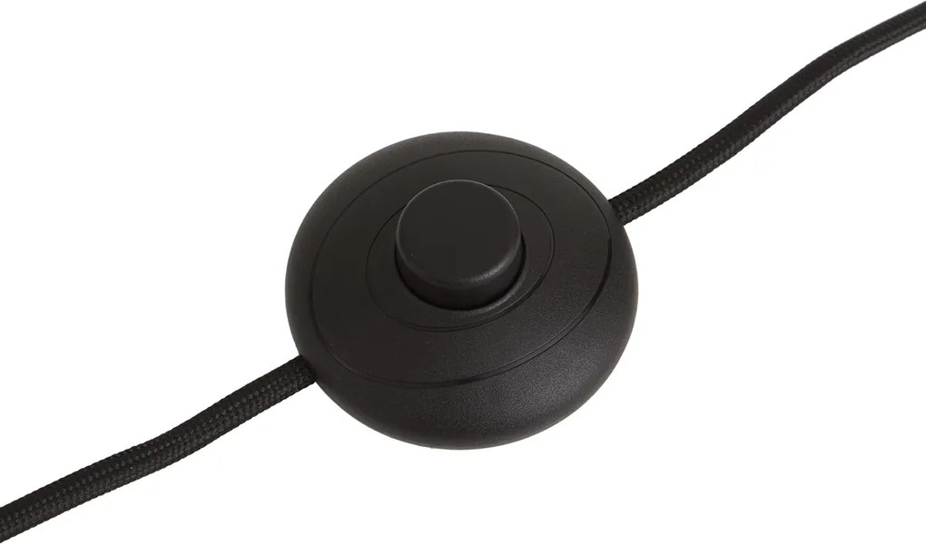 Lampada da terra Japandi marrone in tessuto teddy a 2 luci - Trombet