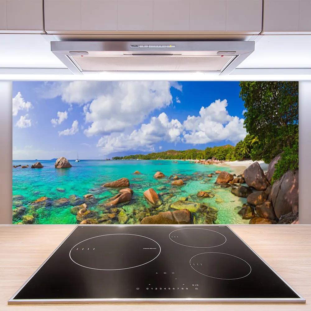 Pannello cucina paraschizzi Paesaggio della spiaggia del mare 100x50 cm